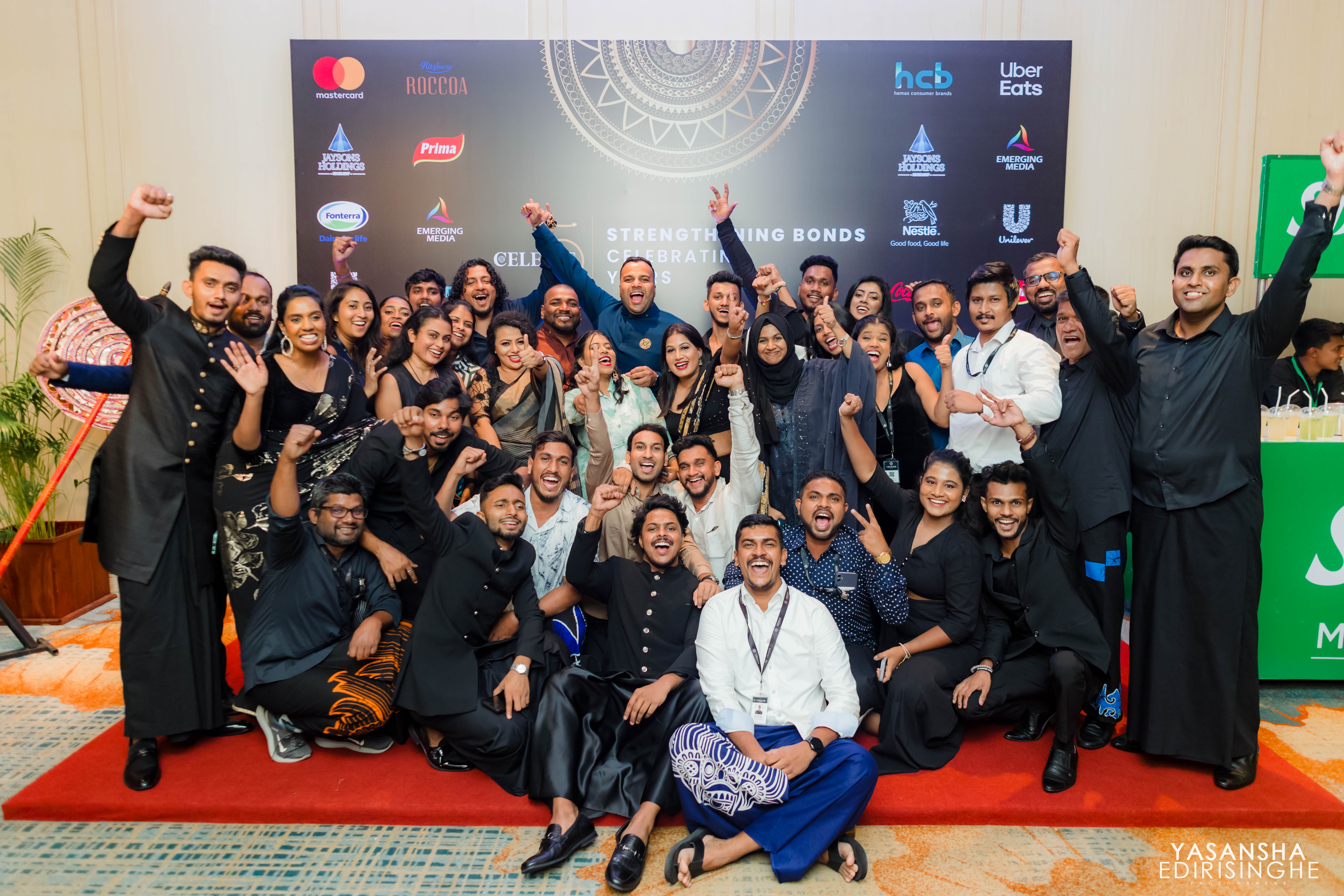 Celeste team celebrating together at a company event